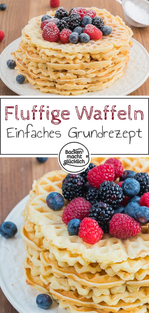 Dieses einfache Waffelrezept ist ein absoluter Klassiker. Das Grundrezept für Waffelteig gefällt der ganzen Familie - und lässt sich toll variieren!