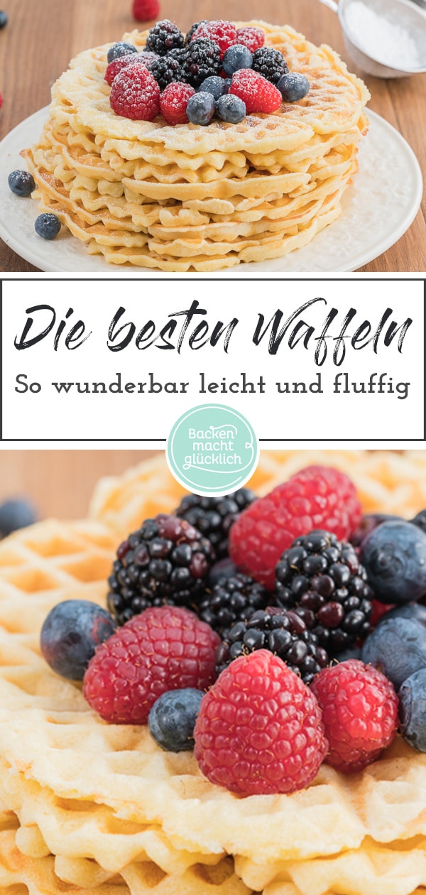 Dieses einfache Waffelrezept ist ein absoluter Klassiker. Das Grundrezept für Waffelteig gefällt der ganzen Familie - und lässt sich toll variieren!