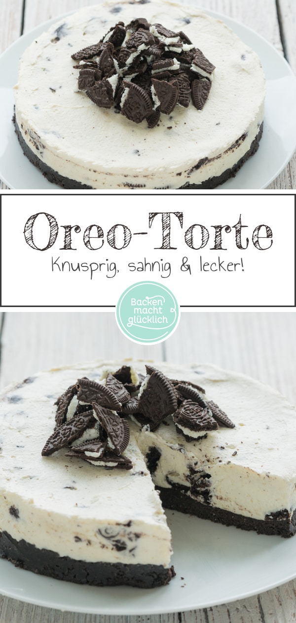 Diese Kühlschranktorte ist ein Muss für alle Oreo-Fans: Der No Bake Cheesecake ohne Gelatine ist eine köstliche Kombi aus knusprigen Schokokeksen und sahniger Frischkäsecreme.