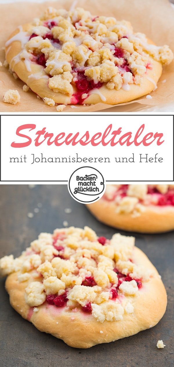 Lockerer Hefeteig, leicht säuerliche Beeren und eine richtig dicke Schicht knuspriger Butterstreusel: Diese Streuseltaler schmecken wie vom Bäcker - nur viel besser!