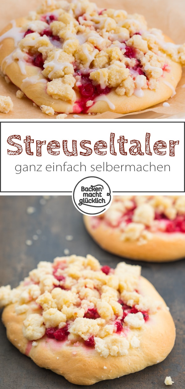 Lockerer Hefeteig, leicht säuerliche Beeren und eine richtig dicke Schicht knuspriger Butterstreusel: Diese Streuseltaler schmecken wie vom Bäcker - nur viel besser!