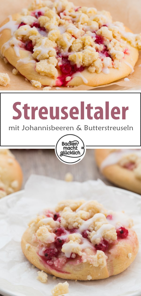 Lockerer Hefeteig, leicht säuerliche Beeren und eine richtig dicke Schicht knuspriger Butterstreusel: Diese Streuseltaler schmecken wie vom Bäcker - nur viel besser!