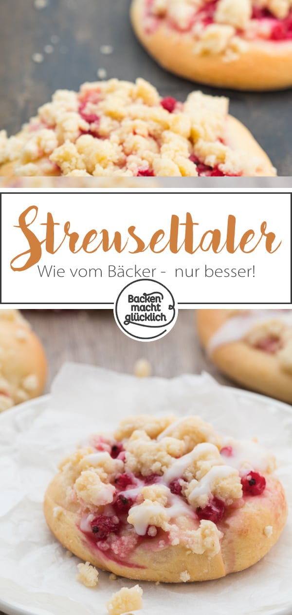 Lockerer Hefeteig, leicht säuerliche Beeren und eine richtig dicke Schicht knuspriger Butterstreusel: Diese Streuseltaler schmecken wie vom Bäcker - nur viel besser!