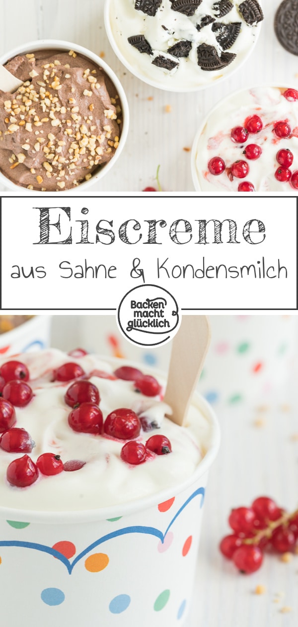 Geniales Rezept für 2-Zutaten-Eis, das garantiert gelingt. Super cremig, schnell, einfach u0026 ganz ohne Eismaschine!