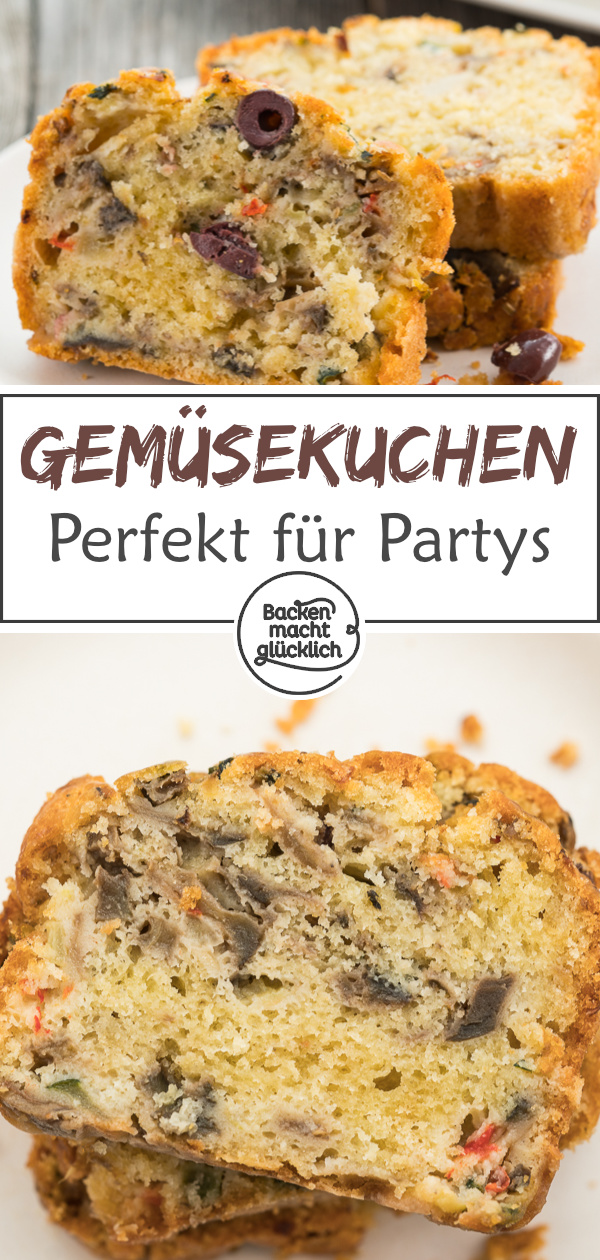 Dieser Antipasti-Kuchen aus der Kastenform ist ein köstlicher Gemüsecake aus Rührteig - perfekt für Partys & Buffets