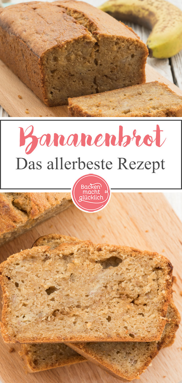 Lust auf köstliches Banana Bread wie aus den USA? Dieses saftige Bananenbrot ist die beste Verwertung für reife Bananen. Genuss für Groß und Klein!