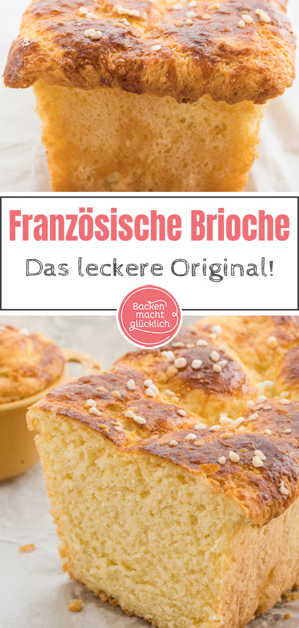 Französischer Frühstücks-Klassiker: Brioche aus buttrigem Hefeteig kann pur, süß mit Marmelade oder sogar herzhaftem Belag gegessen werden. Wer mag, backt den Teig in kleinen Förmchen statt als großen Laib.