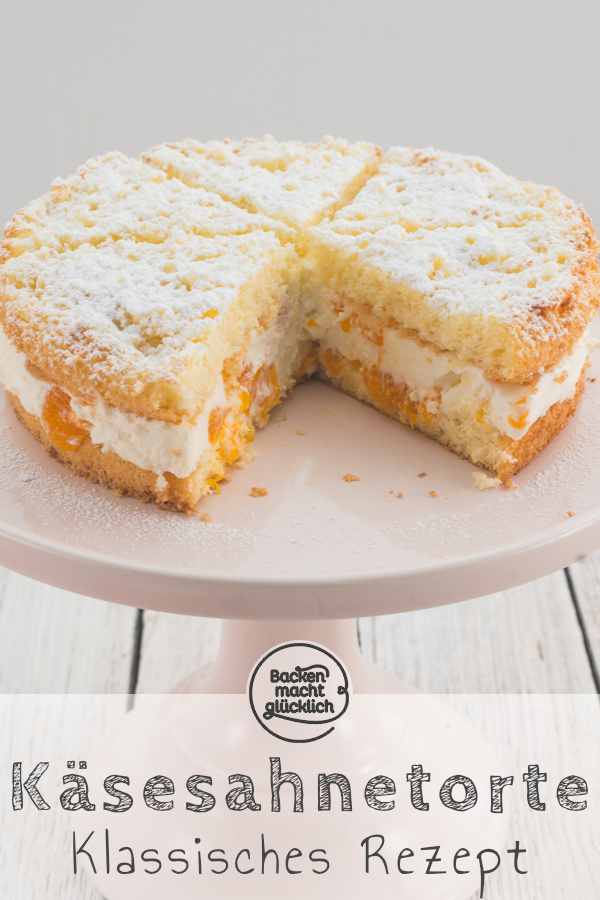 Lust auf eine köstliche Käse-Sahne-Torte mit Mandarinen und Quark? Dieses klassische, einfache Käsesahnetorten-Rezept ist sehr beliebt!