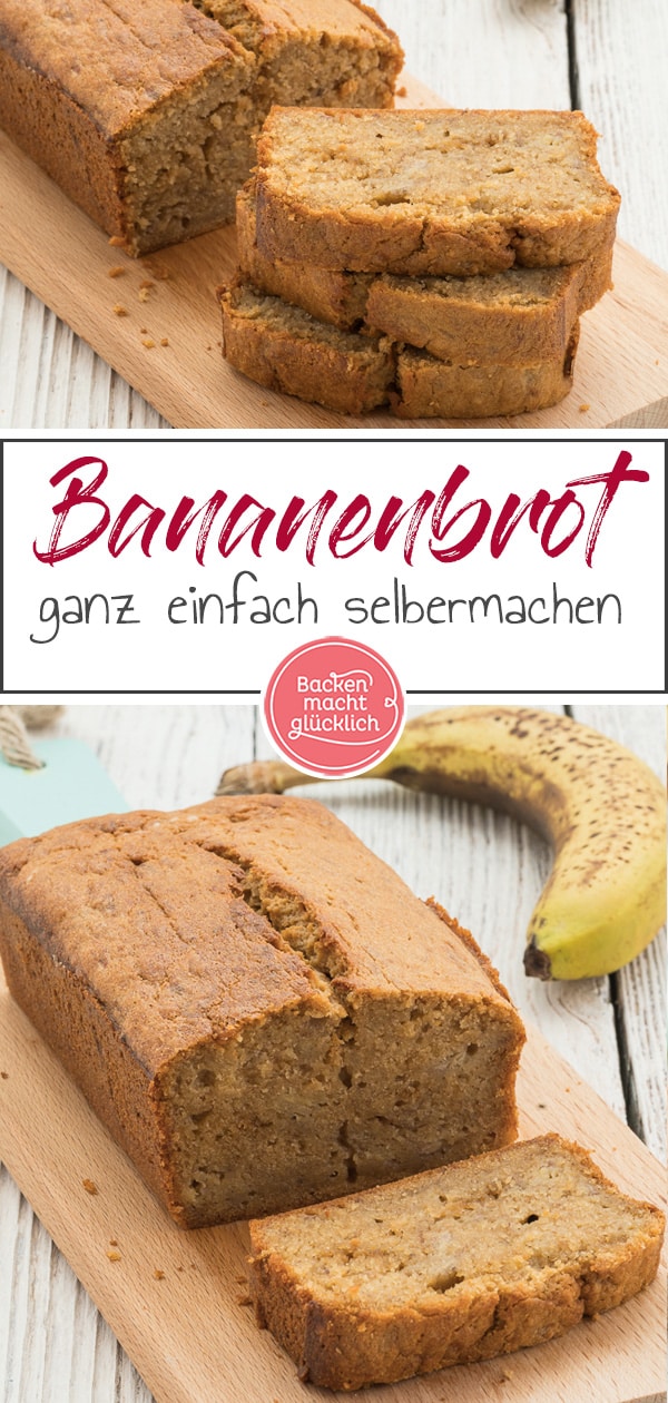 Lust auf köstliches Banana Bread wie aus den USA? Dieses saftige Bananenbrot ist die beste Verwertung für reife Bananen. Genuss für Groß und Klein!