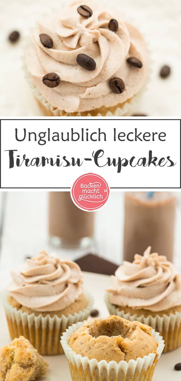 Diese einfachen Tiramisu-Cupcakes werden mit köstlichem Mascarpone Frosting getoppt. Sommerlich & sündhaft gut!