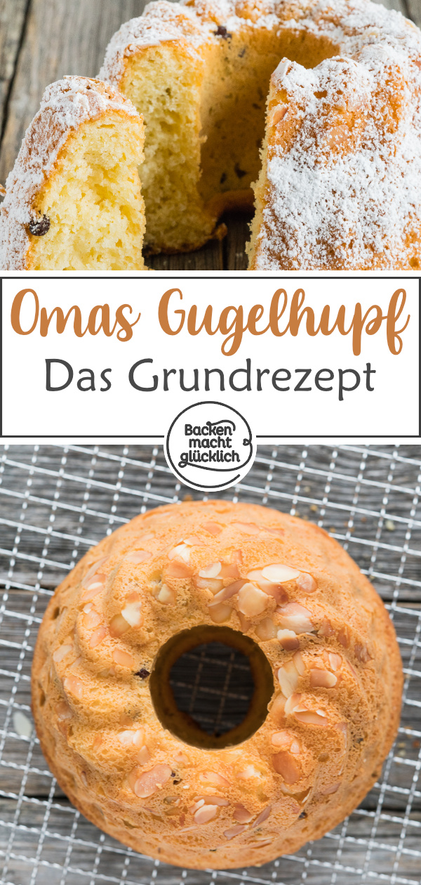 Ein Hoch auf den Klassiker! Omas Gugelhupf aus Hefeteig wird wunderbar saftig und flaumig. Mit und ohne Rosinen lecker