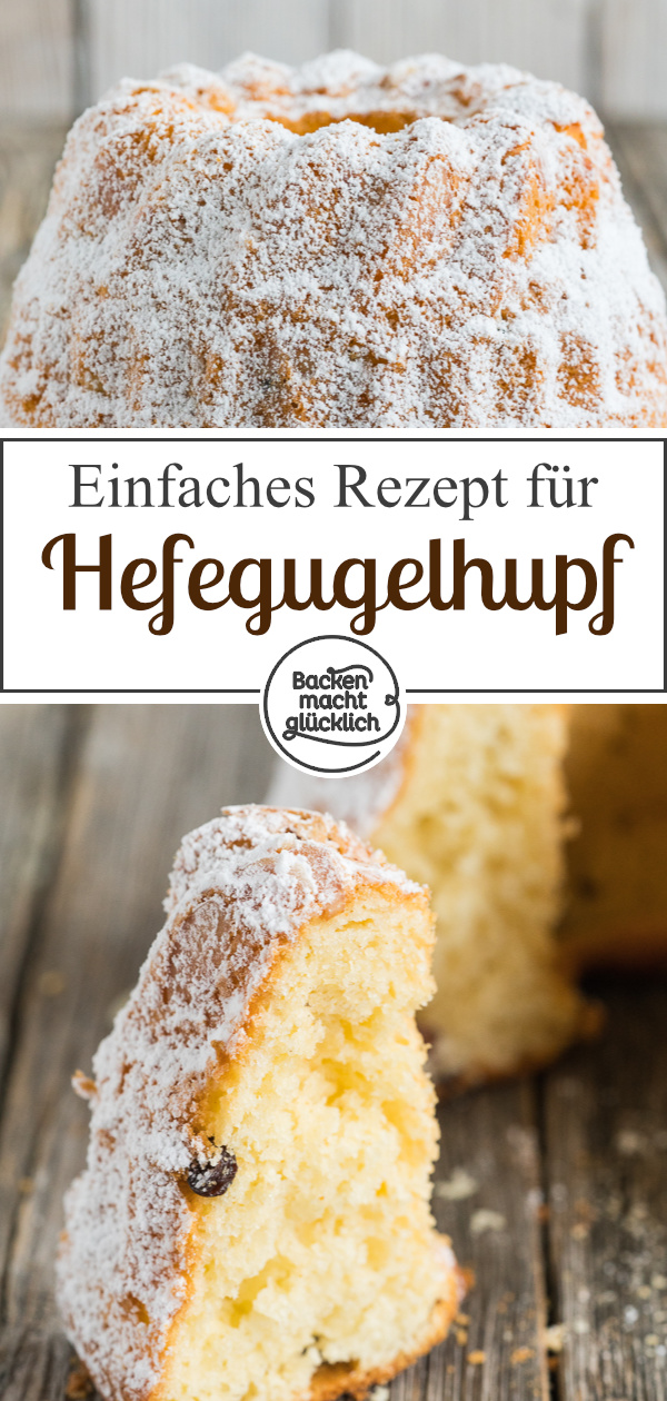 Ein Hoch auf den Klassiker! Omas Gugelhupf aus Hefeteig wird wunderbar saftig und flaumig. Mit und ohne Rosinen lecker