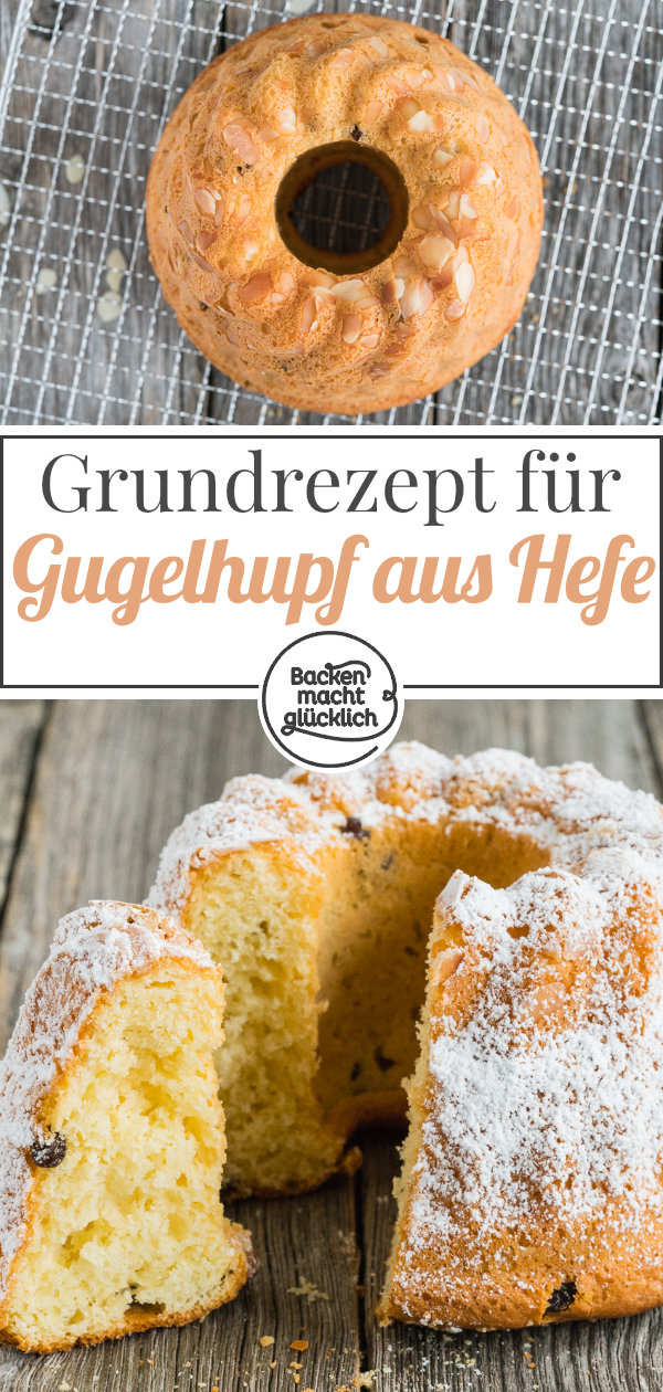 Ein Hoch auf den Klassiker! Omas Gugelhupf aus Hefeteig wird wunderbar saftig und flaumig. Mit und ohne Rosinen lecker