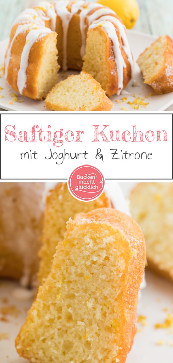 Saftiger Zitronen-Joghurt-Gugelhupf mit Öl. Schnell zubereitet und wunderbar flaumig. Ihr werdet begeistert sein!