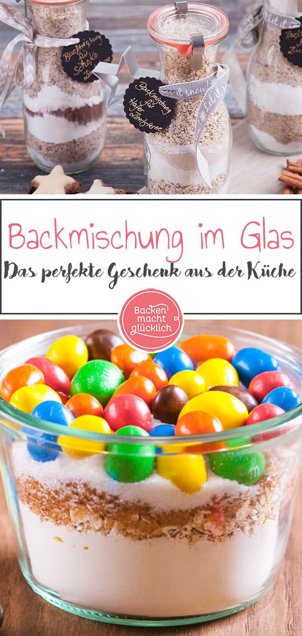 Backmischungen im Glas sind wunderbare Geschenke aus der Küche. Backmischungen im Glas sind extrem einfach und schnell zusammen zu stellen und machen garantiert jedem eine Freude. Ob als Weihnachtsgeschenk oder spontanes Mitbringsel: selbstgemachte Geschenke aus der Küche sind zu eigentlich jedem Anlass mein Favorit.