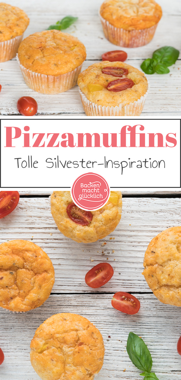 Schnelle Pizzamuffins ohne Hefe sind ein toller Partysnack für groß und klein - sie kommen garantiert gut an!