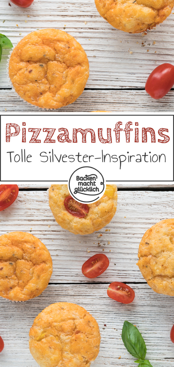 Schnelle Pizzamuffins ohne Hefe sind ein toller Partysnack für groß und klein - sie kommen garantiert gut an!