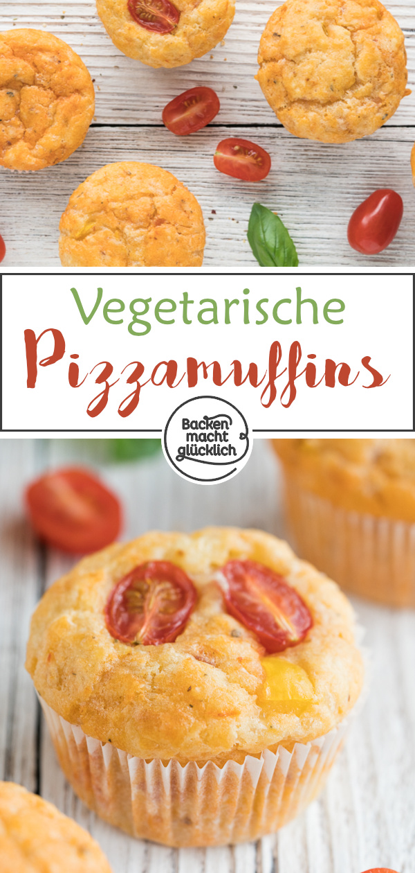 Schnelle Pizzamuffins ohne Hefe sind ein toller Partysnack für groß und klein - sie kommen garantiert gut an!