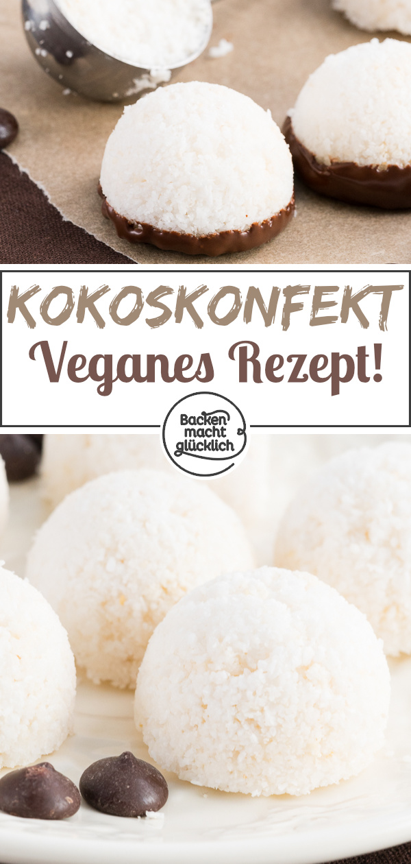 Diese veganen Kokosmakronen ohne Ei und ohne Backen bestehen aus nur 3 Zutaten. Einfach und köstlich!