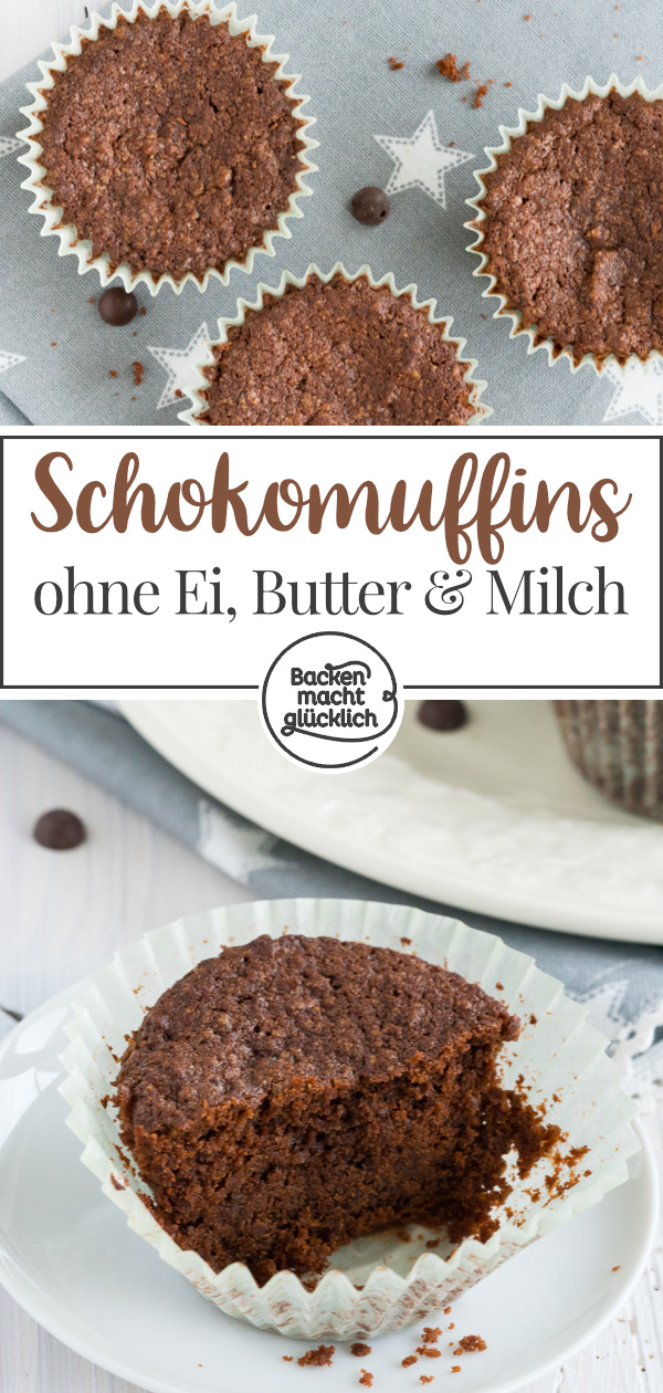 Lust auf saftige und vegane Schokoladenmuffins? Niemand wird merken, dass sie ohne Ei, Butter und Co sind!