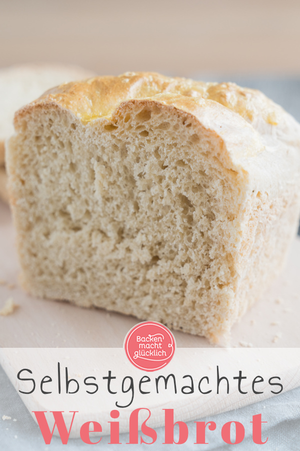 Einfaches Kastenweißbrot-Rezept für jeden Tag! Das selbstgemachte Weißbrot ist schnell zubereitet und unheimlich lecker.