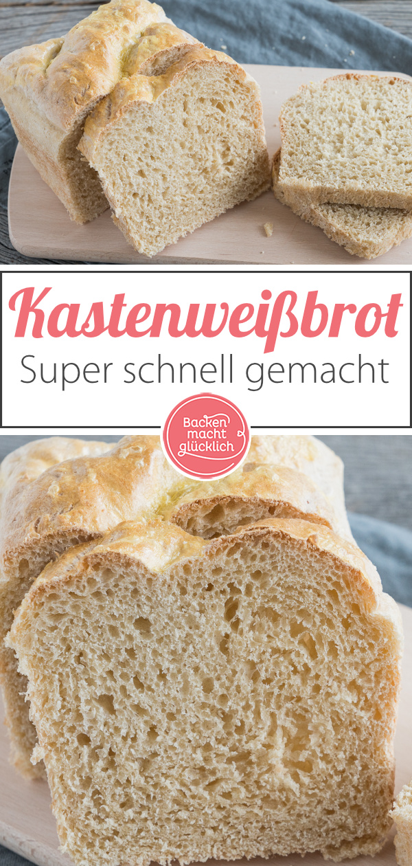 Einfaches Kastenweißbrot-Rezept für jeden Tag! Das selbstgemachte Weißbrot ist schnell zubereitet und unheimlich lecker.