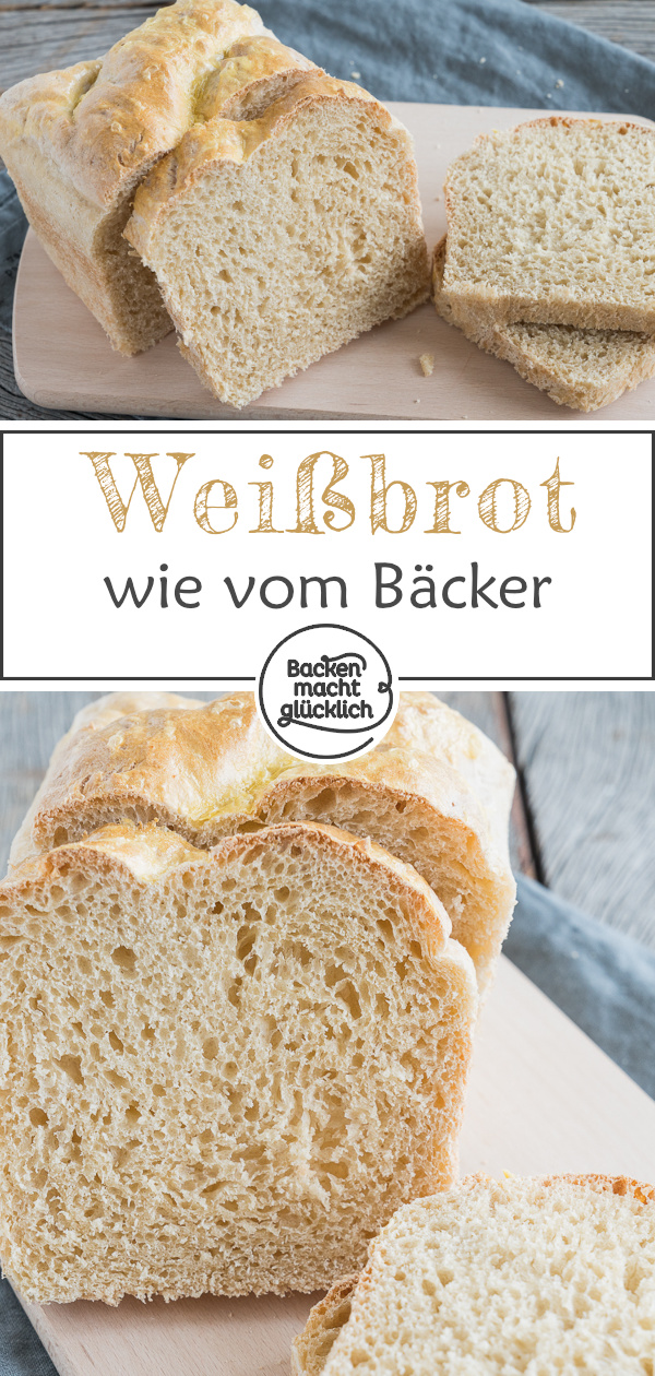 Einfaches Kastenweißbrot-Rezept für jeden Tag! Das selbstgemachte Weißbrot ist schnell zubereitet und unheimlich lecker.