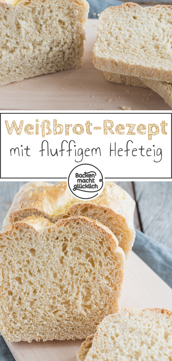 Einfaches Kastenweißbrot-Rezept für jeden Tag! Das selbstgemachte Weißbrot ist schnell zubereitet und unheimlich lecker.