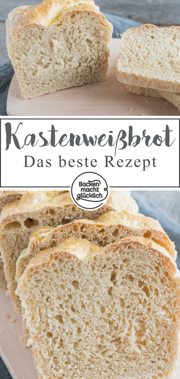 Einfaches Kastenweißbrot-Rezept für jeden Tag! Das selbstgemachte Weißbrot ist schnell zubereitet und unheimlich lecker.