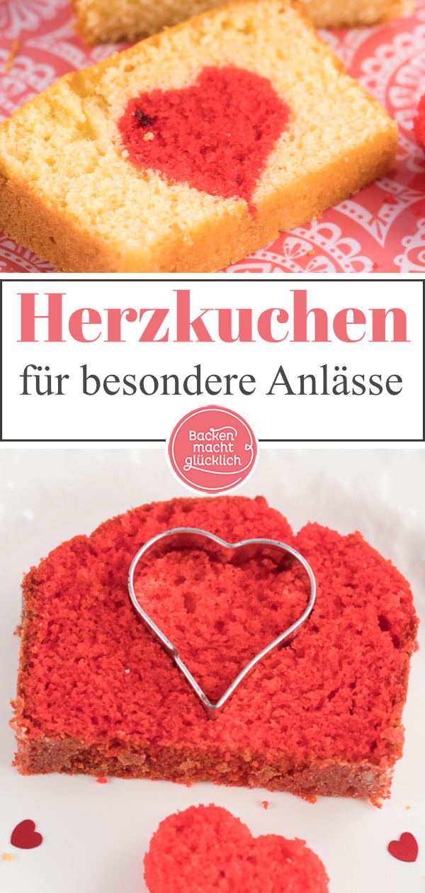 Toller Herzkuchen für Muttertag und Co. Ein einfaches Rezept aus saftigem Rührteig: Diesen Kuchen mit Herz innen solltet ihr gleich nachbacken!