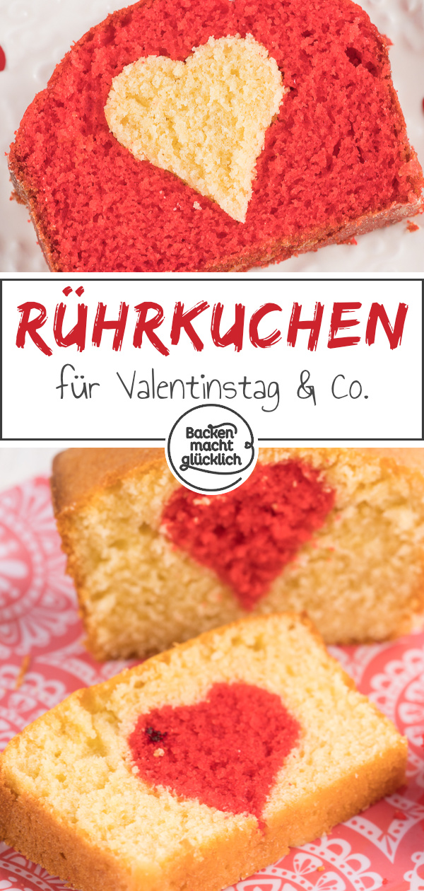 Toller Herzkuchen für Muttertag und Co. Ein einfaches Rezept aus saftigem Rührteig: Diesen Kuchen mit Herz innen solltet ihr gleich nachbacken!