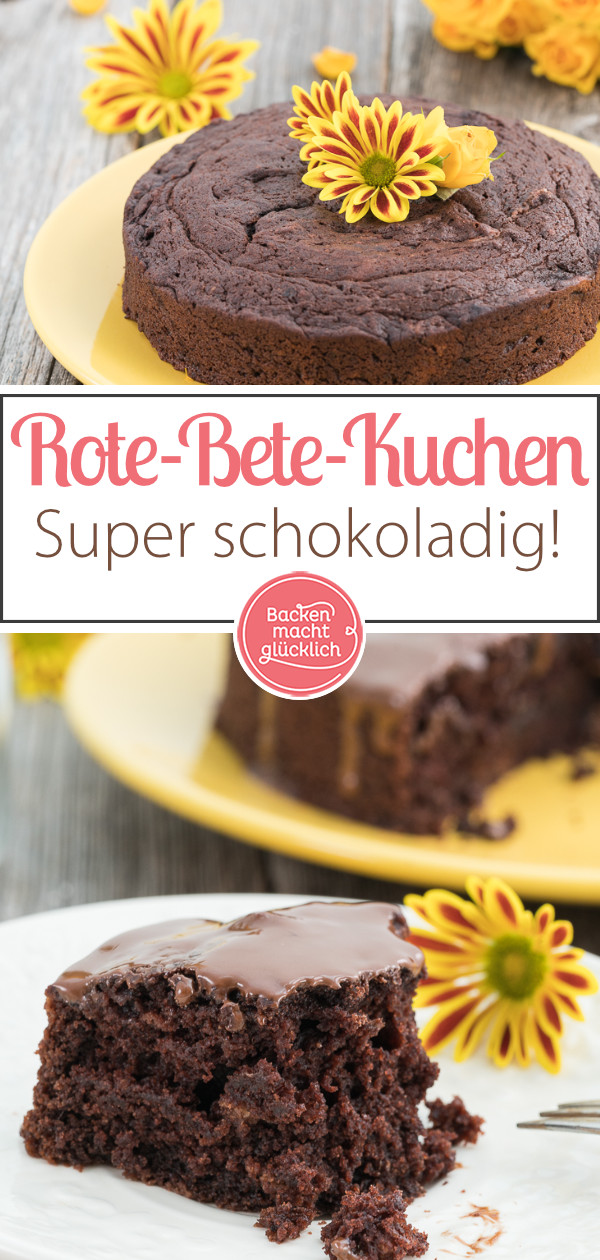 Superschokoladig und supersaftig: Dieser vegane Rote Bete Kuchen schmeckt einfach genial! Dass Gemüse im Schokoladenkuchen mit Roter Bete steckt, schmeckt man überhaupt nicht heraus.Das Rezept klappt auch glutenfrei bzw. ohne Zucker.