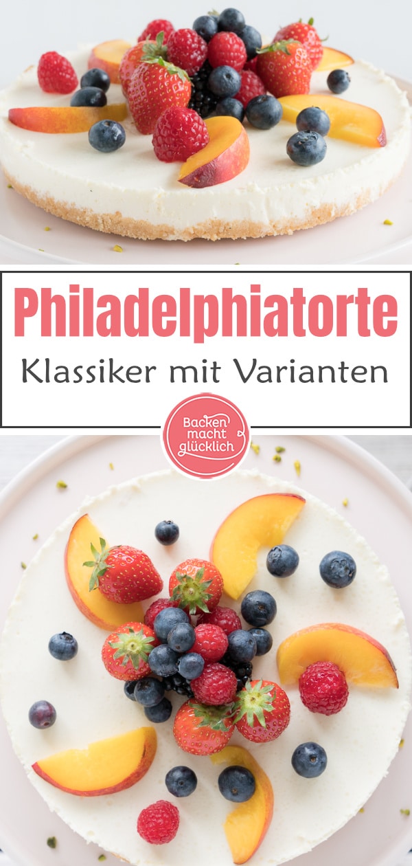 Grundrezept für den Klassiker unter den Kühlschranktorten: Die Philadelphia-Torte ist cremig, knusprig und erfrischend.