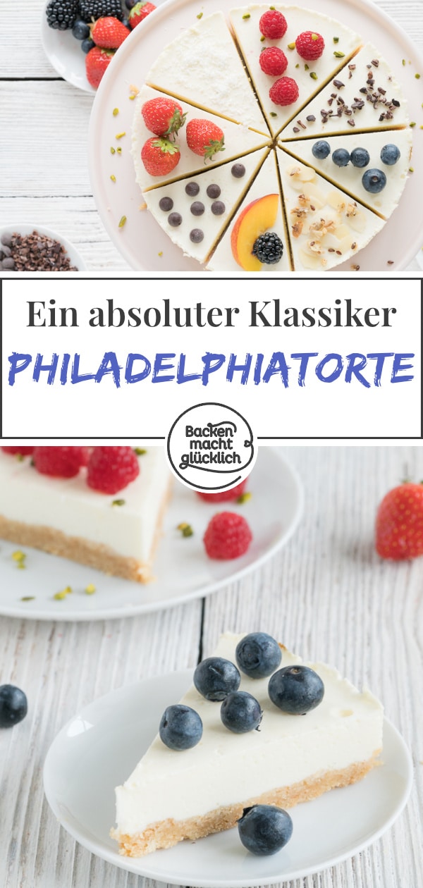 Grundrezept für den Klassiker unter den Kühlschranktorten: Die Philadelphia-Torte ist cremig, knusprig und erfrischend.