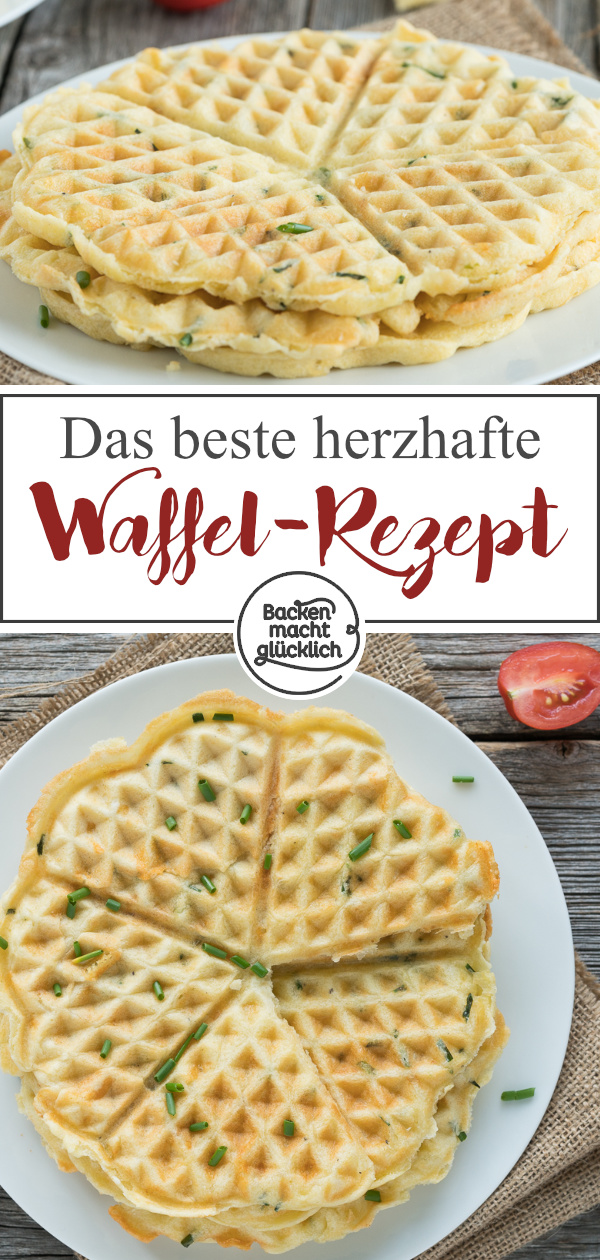 Tolles Grundrezept für einfache herzhafte Käsewaffeln - der pikante Waffelteig ist super vielfältig & schnell gemacht