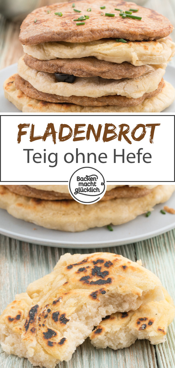 Dieses Pfannenbrot ohne Hefe ist blitzschnell aus wenigen Zutaten gemacht. Perfekt fürs Abendessen oder als Snack.