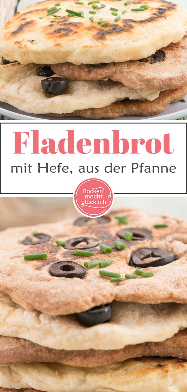 Dieses Pfannenbrot ohne Hefe ist blitzschnell aus wenigen Zutaten gemacht. Perfekt fürs Abendessen oder als Snack.