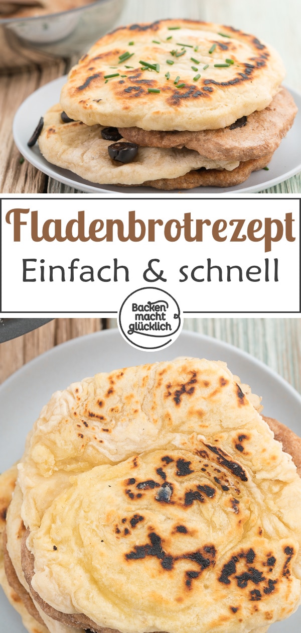 Dieses Pfannenbrot ohne Hefe ist blitzschnell aus wenigen Zutaten gemacht. Perfekt fürs Abendessen oder als Snack.