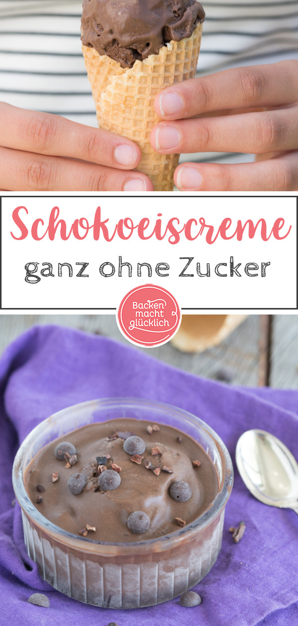 Lust auf cremiges Schokoladeneis ohne Zucker und Ei? Das Low Carb Schokoeis aus 3 Zutaten ist schnell fertig → am besten gleich nachmachen!