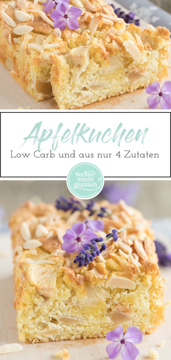 Lust auf einen köstlichen Apfelkuchen ohne Zucker und Mehl? Dieser ist glutenfrei, saftig & besteht aus nur 4 Zutaten!