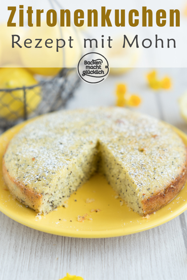 Dieser Zitronenkuchen mit Mohn schmeckt der ganzen Familie! Er wird wunderbar saftig, fluffig & erfrischend.