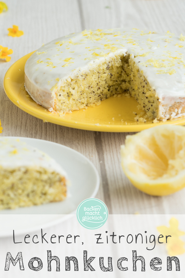 Dieser Zitronenkuchen mit Mohn schmeckt der ganzen Familie! Er wird wunderbar saftig, fluffig & erfrischend.