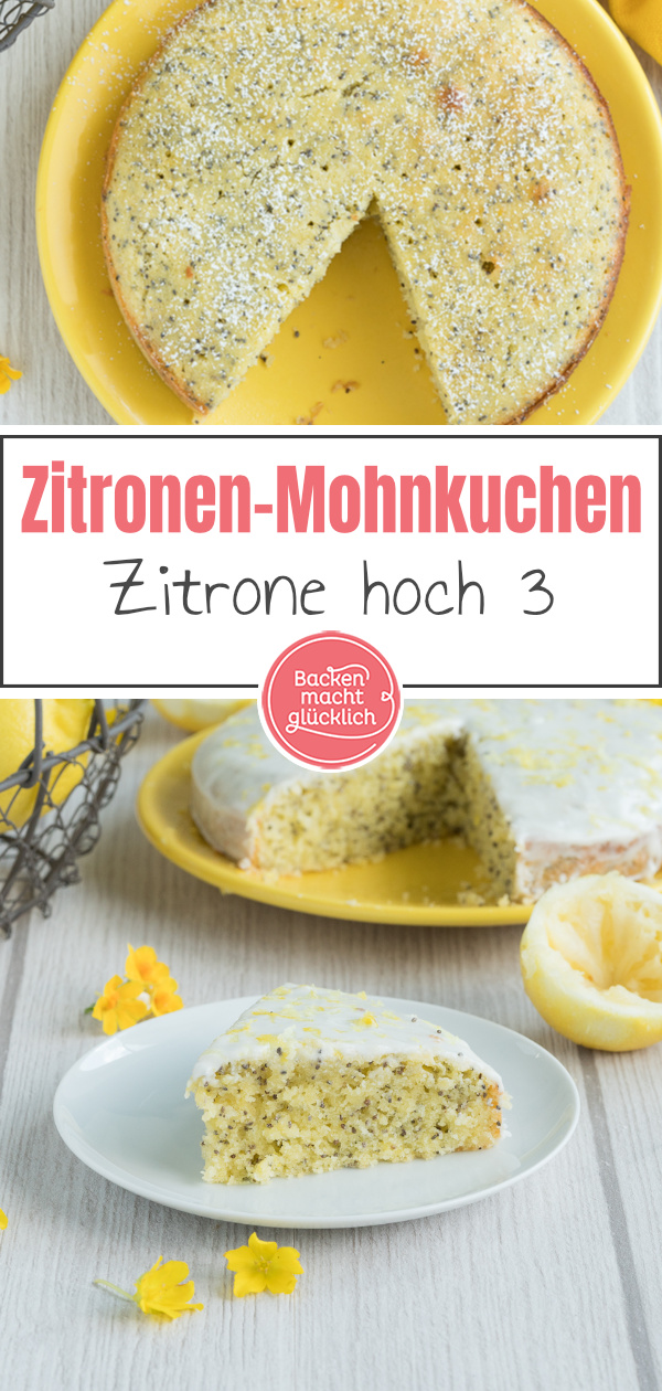 Dieser Zitronenkuchen mit Mohn schmeckt der ganzen Familie! Er wird wunderbar saftig, fluffig & erfrischend.