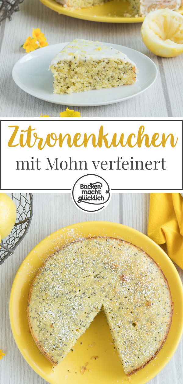 Dieser Zitronenkuchen mit Mohn schmeckt der ganzen Familie! Er wird wunderbar saftig, fluffig & erfrischend.