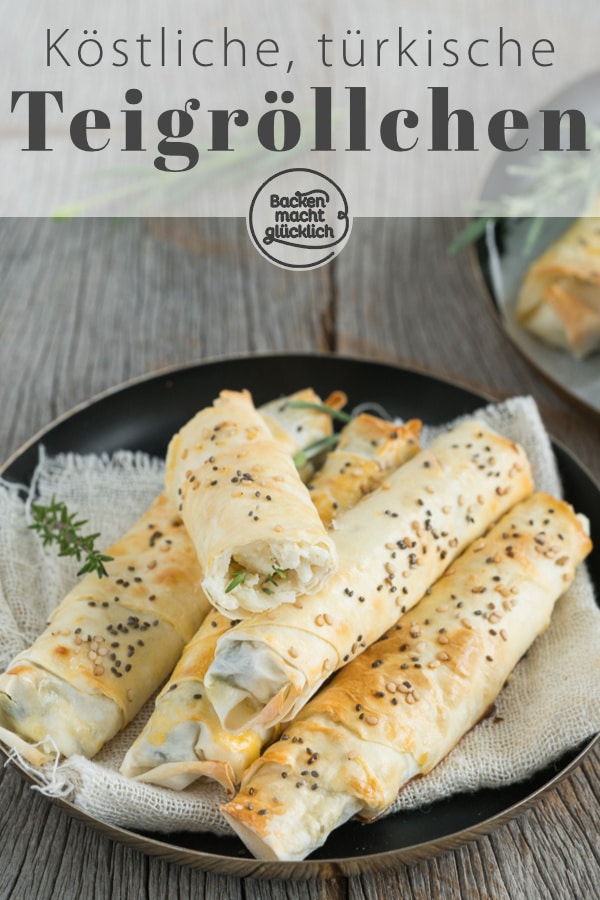 Börek mit Schafskäse und Spinat sind ein toller türkischer Snack. Mit diesem Rezept sind die Röllchen schnell zubereitet!