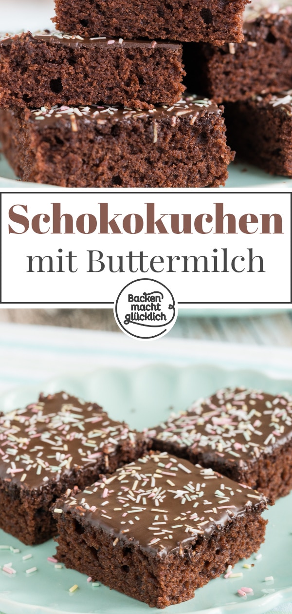 Wunderbar saftiger, schneller und einfacher Schoko-Blechkuchen mit Glasur. Für jeden Anlass - kommt immer gut an.