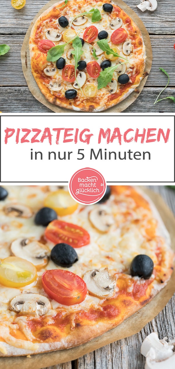 Heißhunger auf Pizza? Meinen Pizzateig ohne Hefe könnt ihr in nur 5 Minuten Zuhause nachmachen. So zaubert ihr in Windeseile eine knusprig leckere Pizza ohne Hefe auf den Tisch.