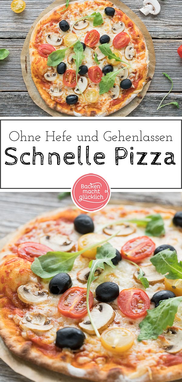 Heißhunger auf Pizza? Meinen Pizzateig ohne Hefe könnt ihr in nur 5 Minuten Zuhause nachmachen. So zaubert ihr in Windeseile eine knusprig leckere Pizza ohne Hefe auf den Tisch.