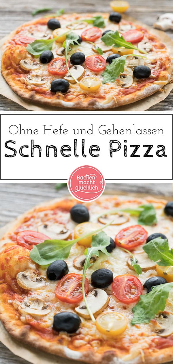 Heißhunger auf Pizza? Meinen Pizzateig ohne Hefe könnt ihr in nur 5 Minuten Zuhause nachmachen. So zaubert ihr in Windeseile eine knusprig leckere Pizza ohne Hefe auf den Tisch.