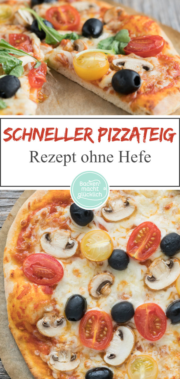 Heißhunger auf Pizza? Meinen Pizzateig ohne Hefe könnt ihr in nur 5 Minuten Zuhause nachmachen. So zaubert ihr in Windeseile eine knusprig leckere Pizza ohne Hefe auf den Tisch.